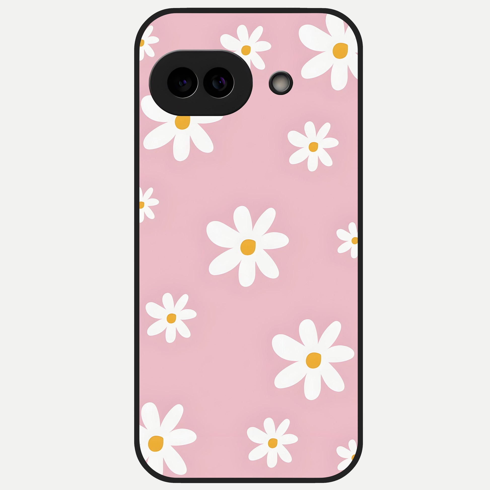  Soft Daisy Bliss Glass Case for Google Pixel 10A back cover – full design glossy printed glass finish
