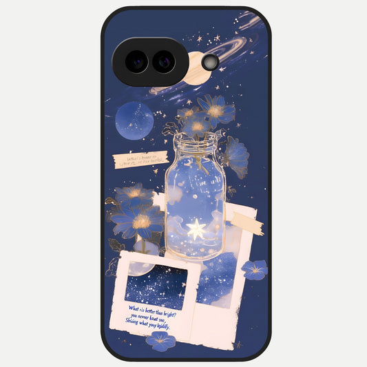  Starlit Cosmic Jar Glass Case for Google Pixel 10A back cover – full design glossy printed glass finish
