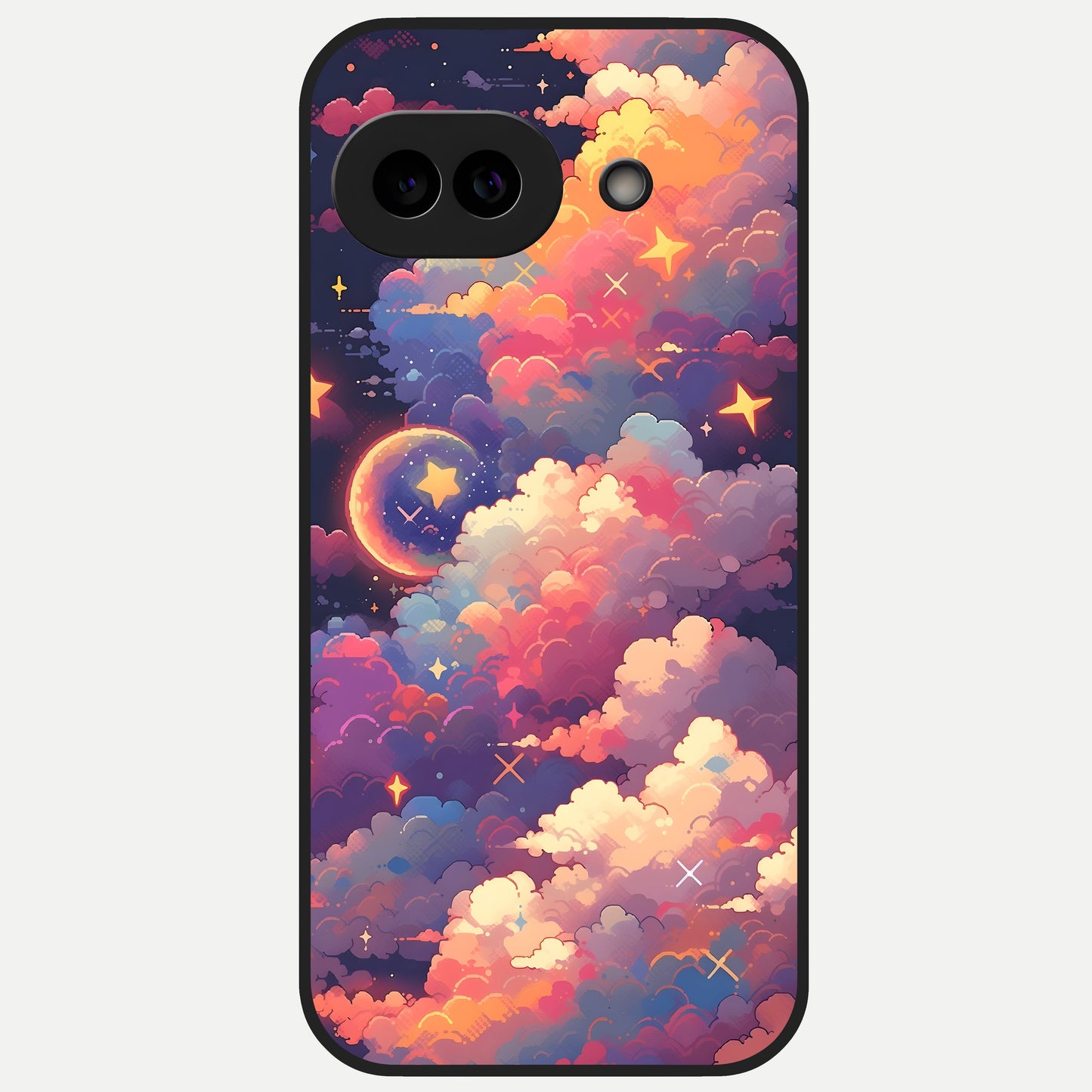  Starlit Dream Clouds Glass Case for Google Pixel 10A back cover – full design glossy printed glass finish