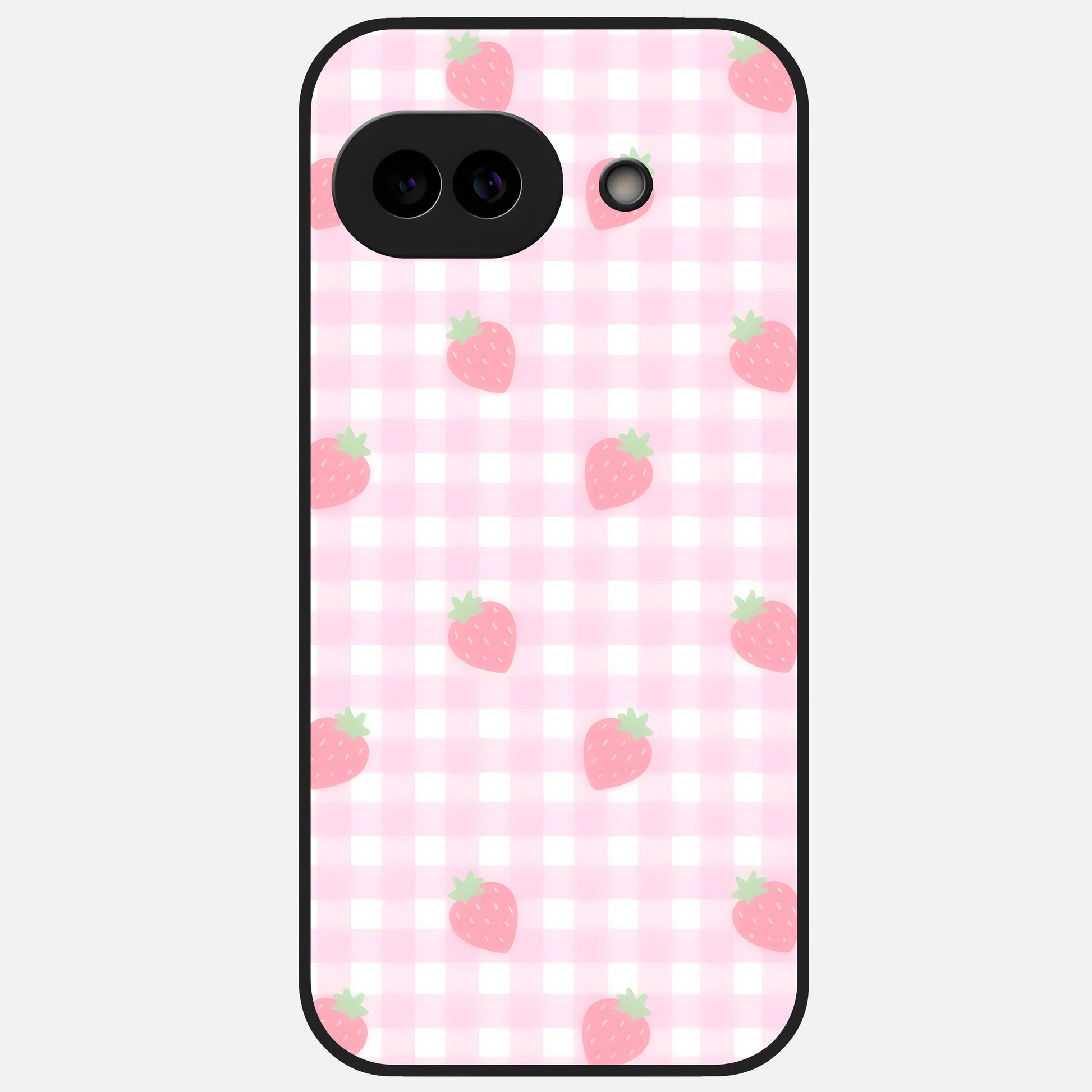  Strawberry Picnic Love Glass Case for Google Pixel 10A back cover – full design glossy printed glass finish