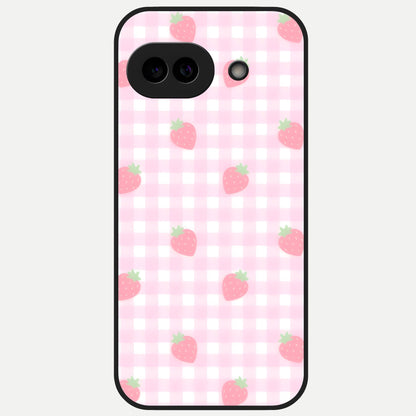  Strawberry Picnic Love Glass Case for Google Pixel 10A back cover – full design glossy printed glass finish