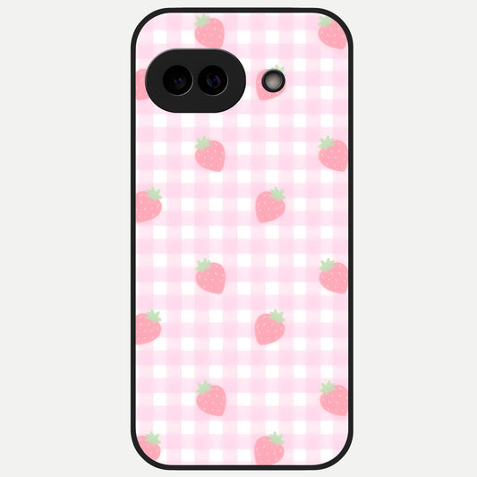  Strawberry Picnic Love Glass Case for Google Pixel 10A back cover – full design glossy printed glass finish
