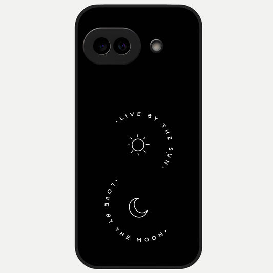  Sun Moon Balance Glass Case for Google Pixel 10A back cover – full design glossy printed glass finish