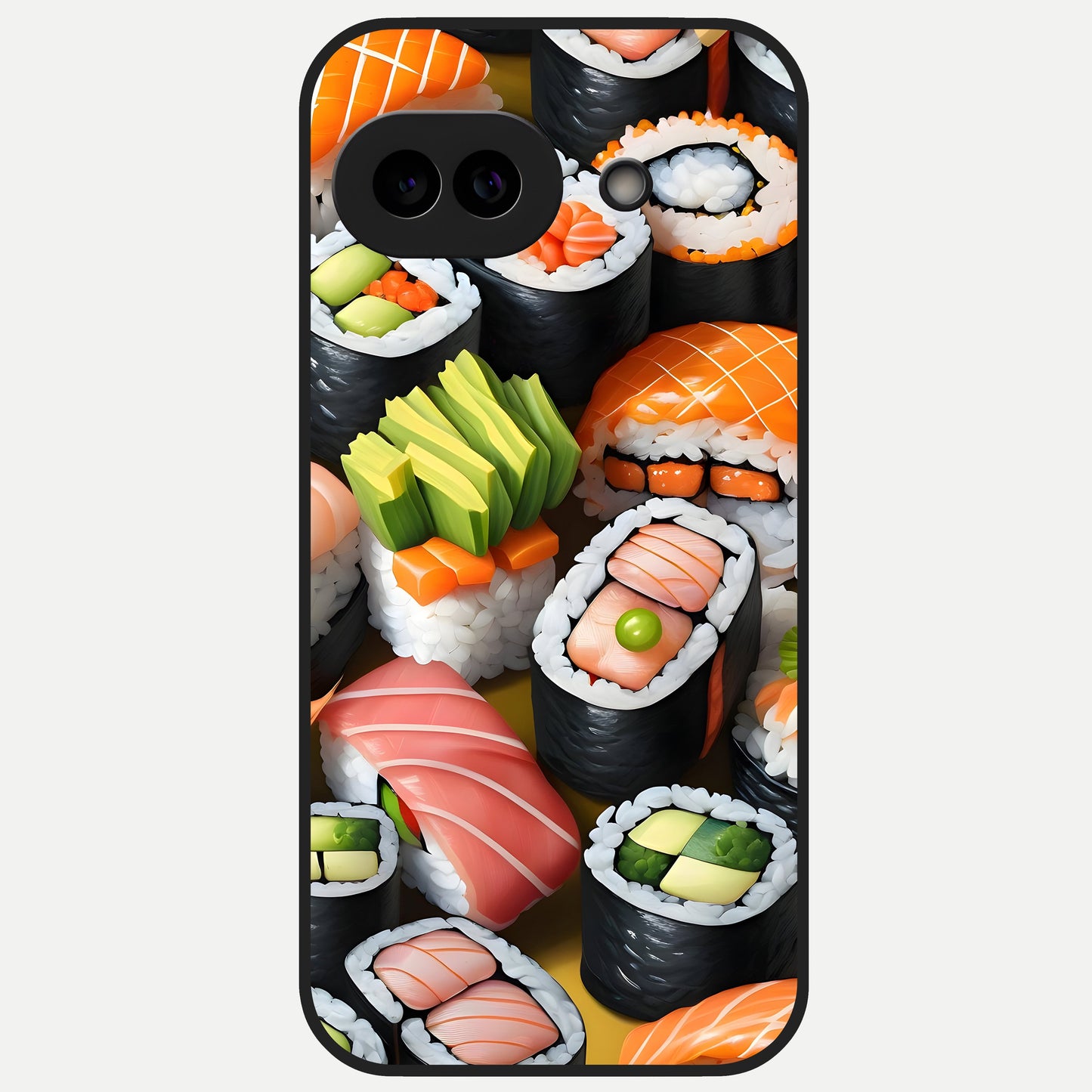  Sushi Food Pattern Glass Case for Google Pixel 10A back cover – full design glossy printed glass finish