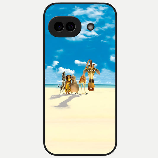 Tropical Fun Squad Glass Case for Google Pixel 10A back cover – full design glossy printed glass finish