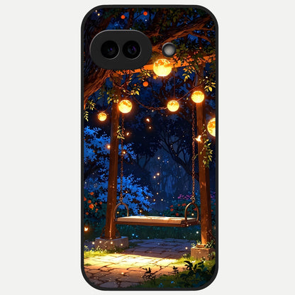  Twilight Garden Swing Glass Case for Google Pixel 10A back cover – full design glossy printed glass finish