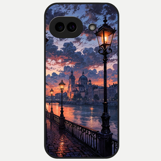  Twilight River Lights Glass Case for Google Pixel 10A back cover – full design glossy printed glass finish