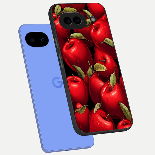  Apple Pattern phone case for Google Pixel 10A showing premium glass back cover with detailed artwork