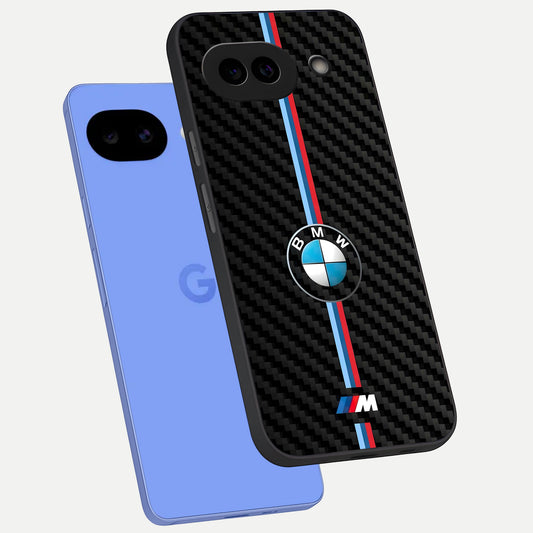  BMW Pattern phone case for Google Pixel 10A showing premium glass back cover with detailed artwork