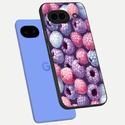  Berry Candy Pop phone case for Google Pixel 10A showing premium glass back cover with detailed artwork