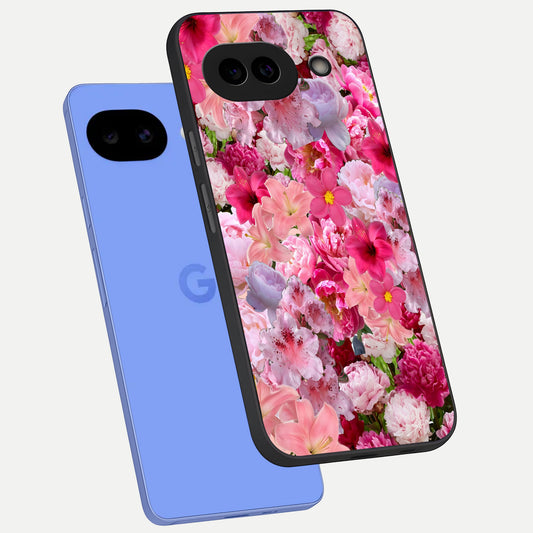  Bloom Crush Fantasy phone case for Google Pixel 10A showing premium glass back cover with detailed artwork