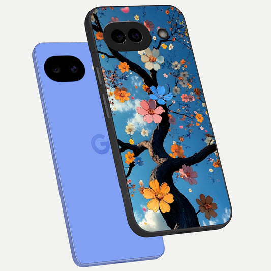  Blossom Dream Sky phone case for Google Pixel 10A showing premium glass back cover with detailed artwork