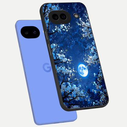 Blossom Moonlight Sky phone case for Google Pixel 10A showing premium glass back cover with detailed artwork