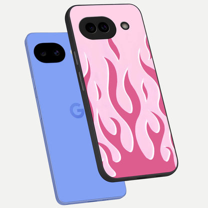  Blush Flame Energy phone case for Google Pixel 10A showing premium glass back cover with detailed artwork