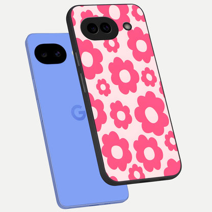  Blush Flower Pop phone case for Google Pixel 10A showing premium glass back cover with detailed artwork