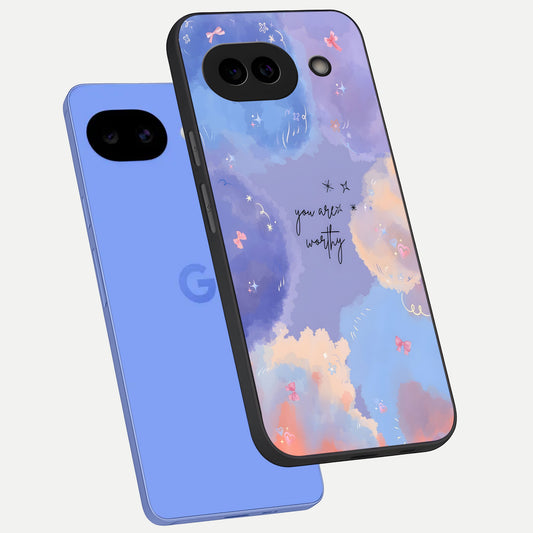 Celestial Cloud Magic phone case for Google Pixel 10A showing premium glass back cover with detailed artwork