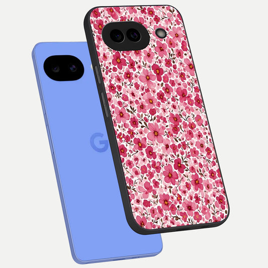  Cherry Blossom Charm phone case for Google Pixel 10A showing premium glass back cover with detailed artwork
