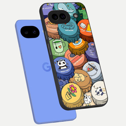  Coins Patterns phone case for Google Pixel 10A showing premium glass back cover with detailed artwork