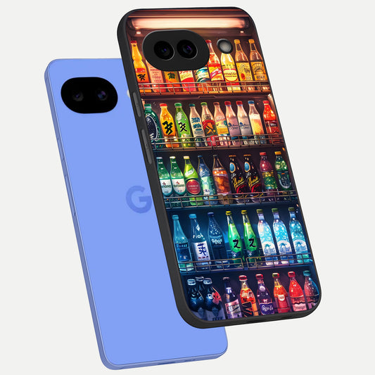  Colorful Soda Bottles phone case for Google Pixel 10A showing premium glass back cover with detailed artwork