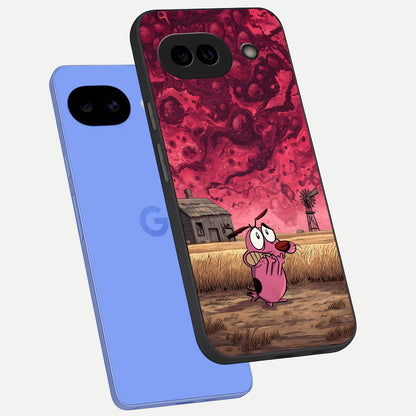  Courage Under Sky phone case for Google Pixel 10A showing premium glass back cover with detailed artwork