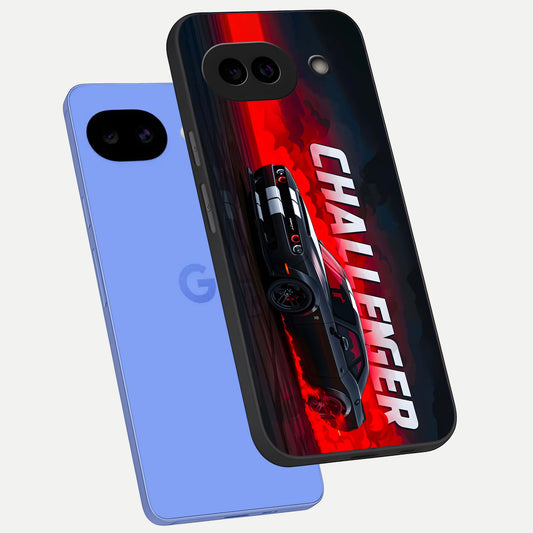  Crimson Challenger Fury phone case for Google Pixel 10A showing premium glass back cover with detailed artwork