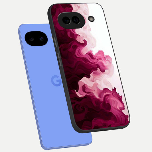  Crimson Wave Flow phone case for Google Pixel 10A showing premium glass back cover with detailed artwork