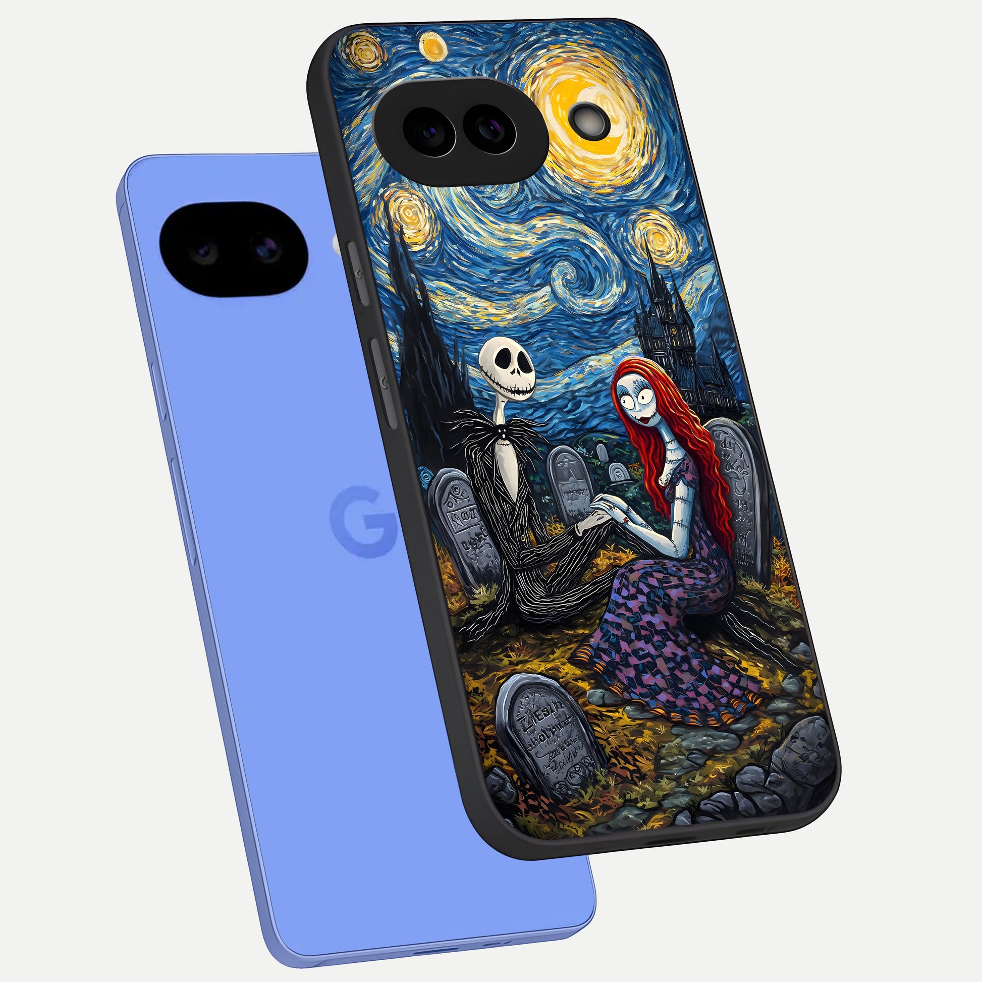  Eternal Night Love phone case for Google Pixel 10A showing premium glass back cover with detailed artwork
