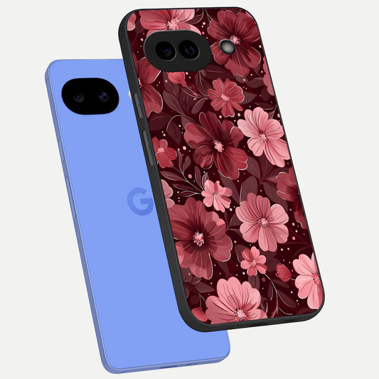  Flower Blush Bloom phone case for Google Pixel 10A showing premium glass back cover with detailed artwork