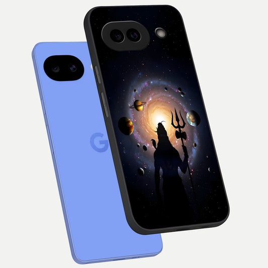  Galactic Shiva Vision phone case for Google Pixel 10A showing premium glass back cover with detailed artwork