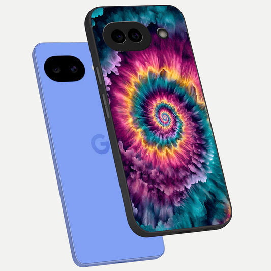  Galactic Spiral Burst phone case for Google Pixel 10A showing premium glass back cover with detailed artwork