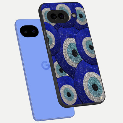  Galaxy Eye Flow phone case for Google Pixel 10A showing premium glass back cover with detailed artwork