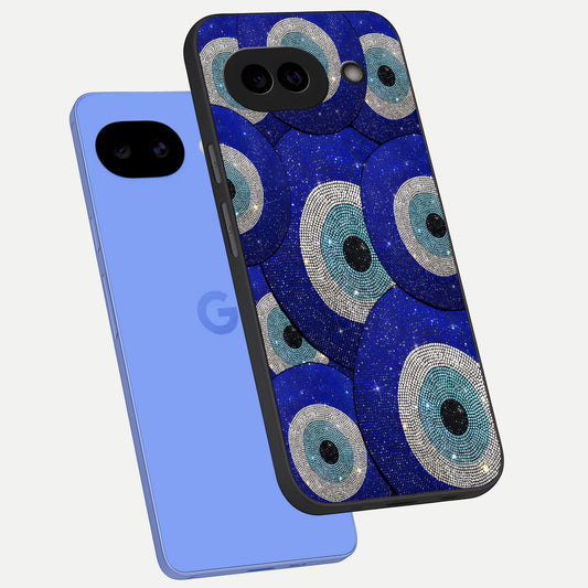  Galaxy Eye Flow phone case for Google Pixel 10A showing premium glass back cover with detailed artwork