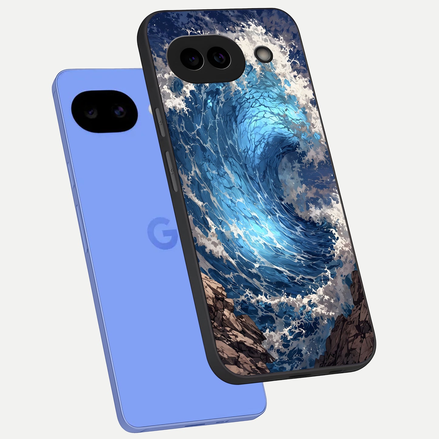  Giant Ocean Wave phone case for Google Pixel 10A showing premium glass back cover with detailed artwork