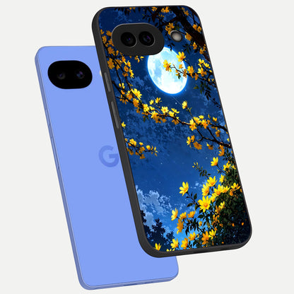  Golden Night Glow phone case for Google Pixel 10A showing premium glass back cover with detailed artwork