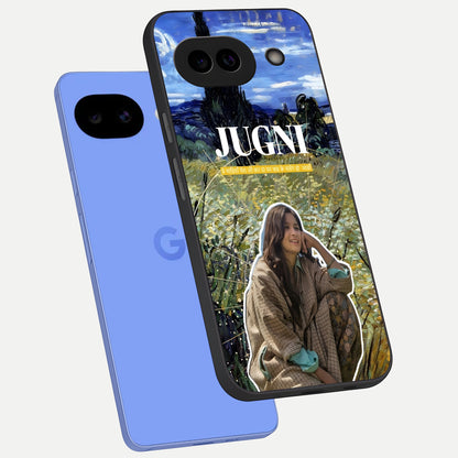  Jugni Soul Vibes phone case for Google Pixel 10A showing premium glass back cover with detailed artwork