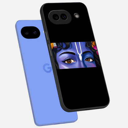  Krishna Eye phone case for Google Pixel 10A showing premium glass back cover with detailed artwork