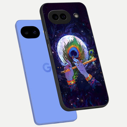  Krishna Hands Art phone case for Google Pixel 10A showing premium glass back cover with detailed artwork