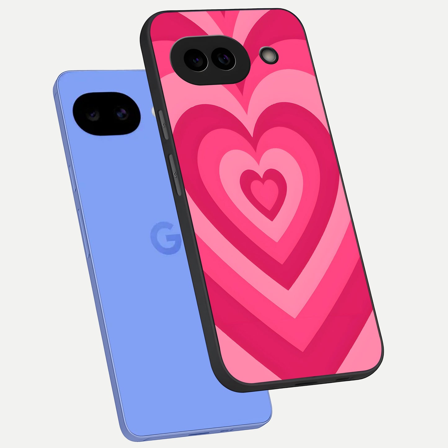  Layered Love Hearts phone case for Google Pixel 10A showing premium glass back cover with detailed artwork