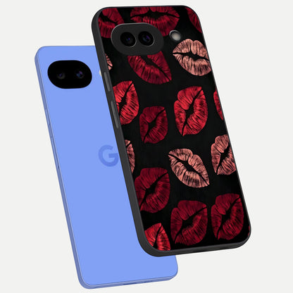  Midnight Kiss Love phone case for Google Pixel 10A showing premium glass back cover with detailed artwork