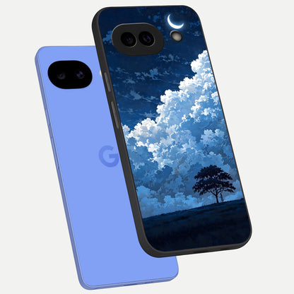  Midnight Sky Serenity phone case for Google Pixel 10A showing premium glass back cover with detailed artwork