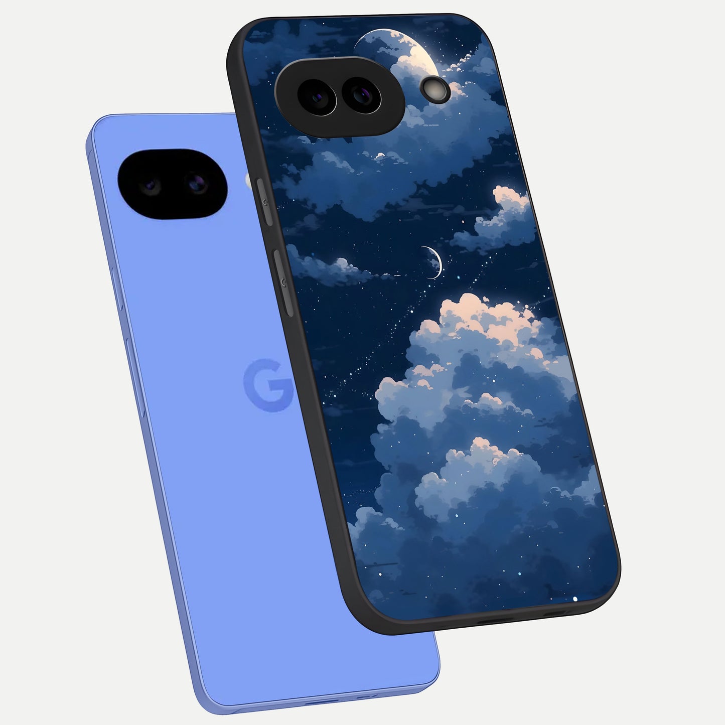  Moon Dream Haze phone case for Google Pixel 10A showing premium glass back cover with detailed artwork