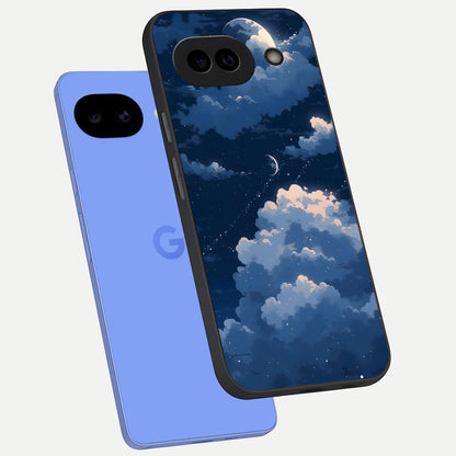  Moon Dream Haze phone case for Google Pixel 10A showing premium glass back cover with detailed artwork