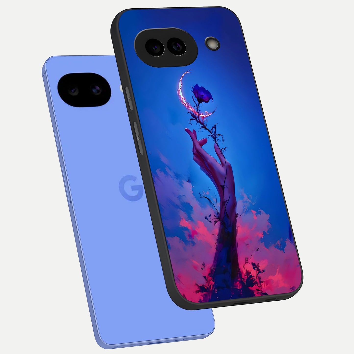  Mystic Hand phone case for Google Pixel 10A showing premium glass back cover with detailed artwork