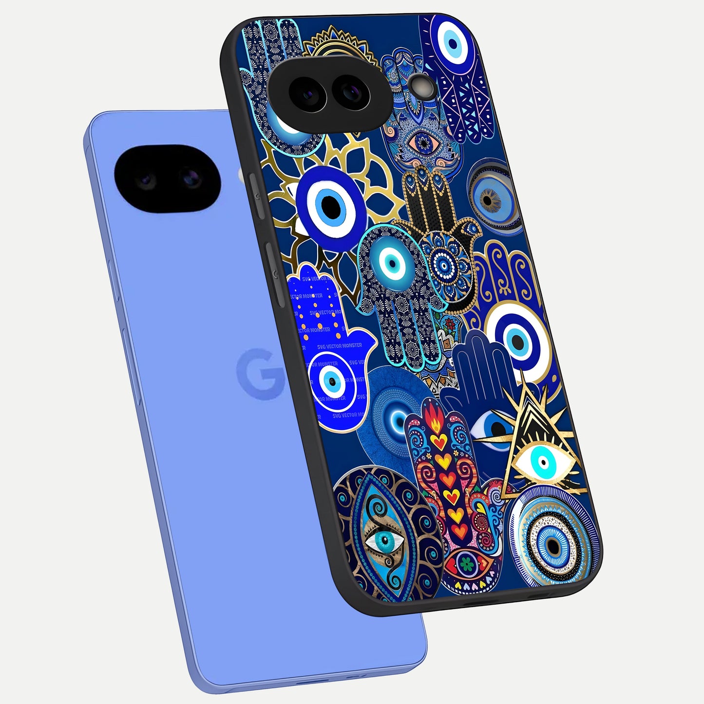  Mystic Palm Guard phone case for Google Pixel 10A showing premium glass back cover with detailed artwork