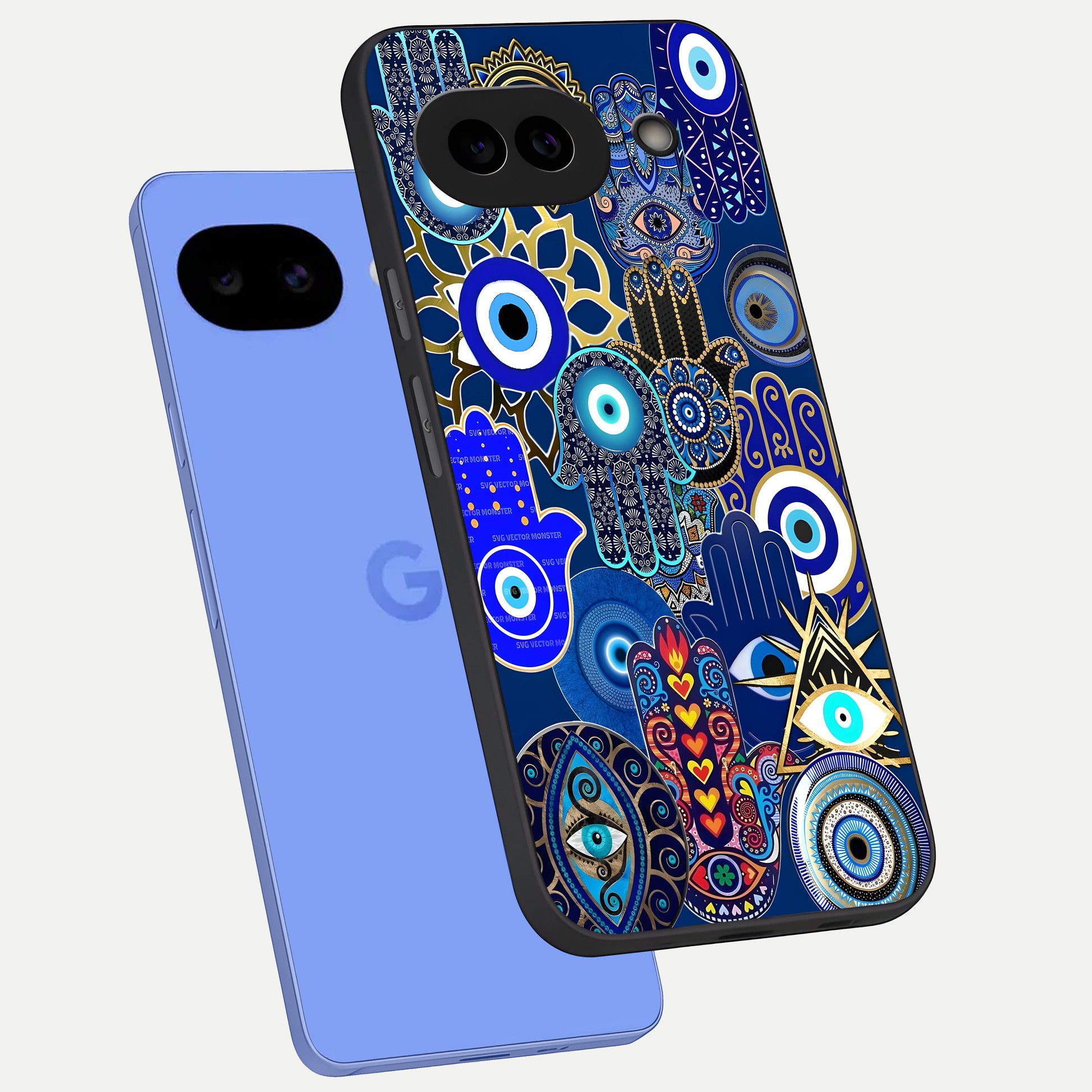  Mystic Palm Guard phone case for Google Pixel 10A showing premium glass back cover with detailed artwork