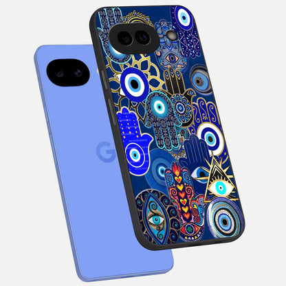  Mystic Palm Guard phone case for Google Pixel 10A showing premium glass back cover with detailed artwork