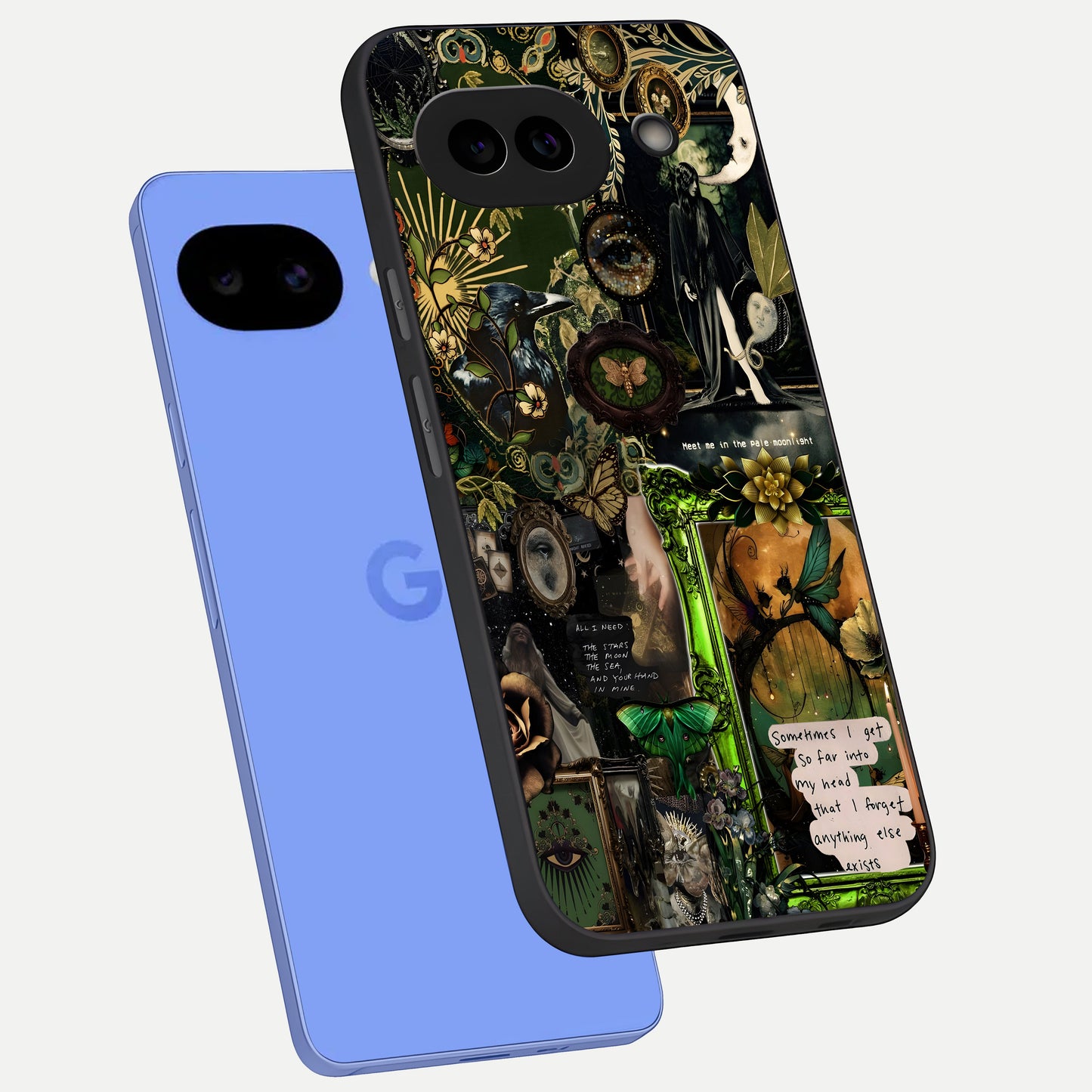  Mystic Woods Secret phone case for Google Pixel 10A showing premium glass back cover with detailed artwork