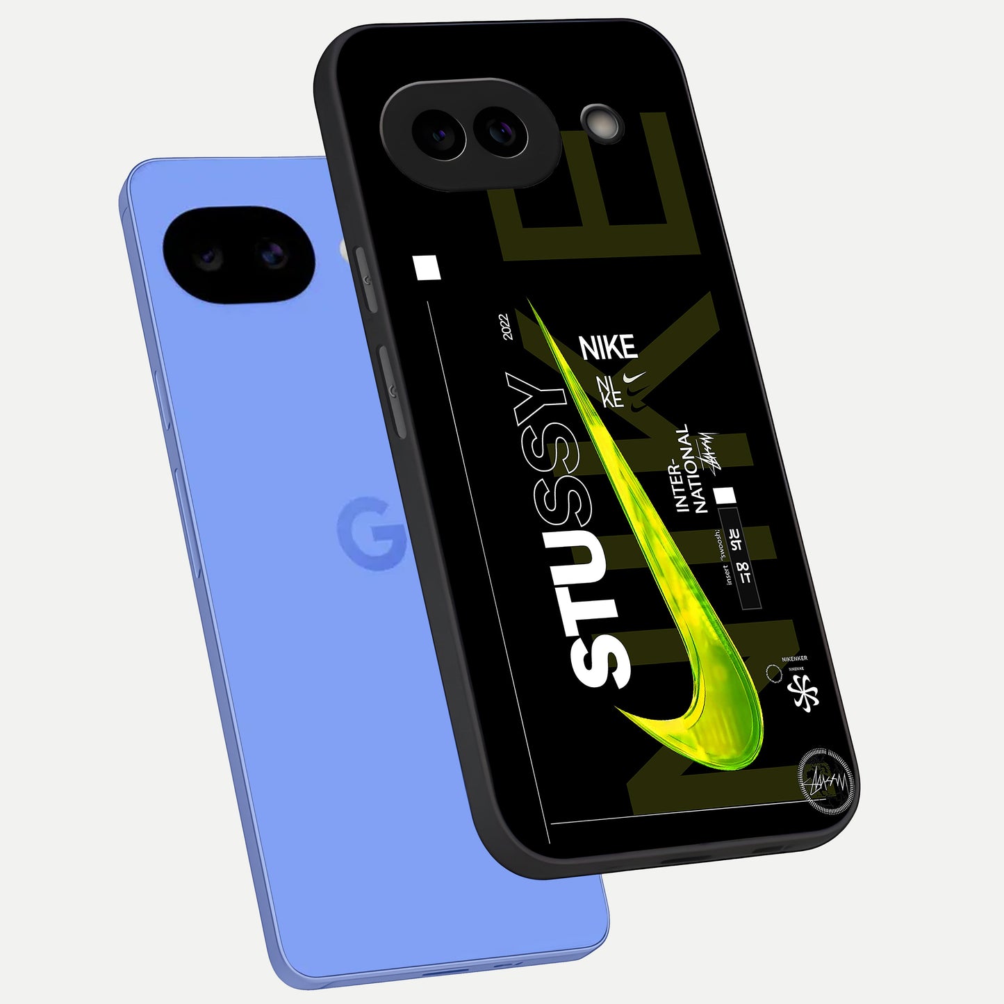  Neon Street Edition phone case for Google Pixel 10A showing premium glass back cover with detailed artwork