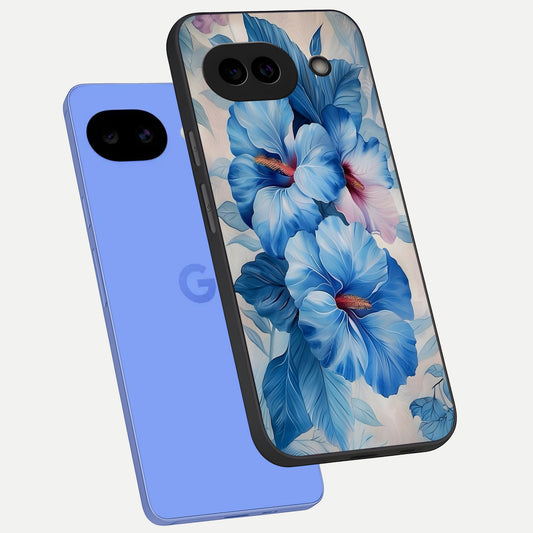  Ocean Hibiscus Grace phone case for Google Pixel 10A showing premium glass back cover with detailed artwork