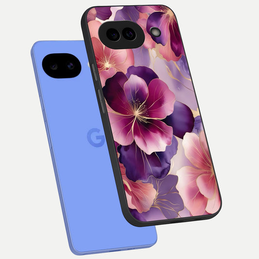  Pink Bouquet Florals phone case for Google Pixel 10A showing premium glass back cover with detailed artwork